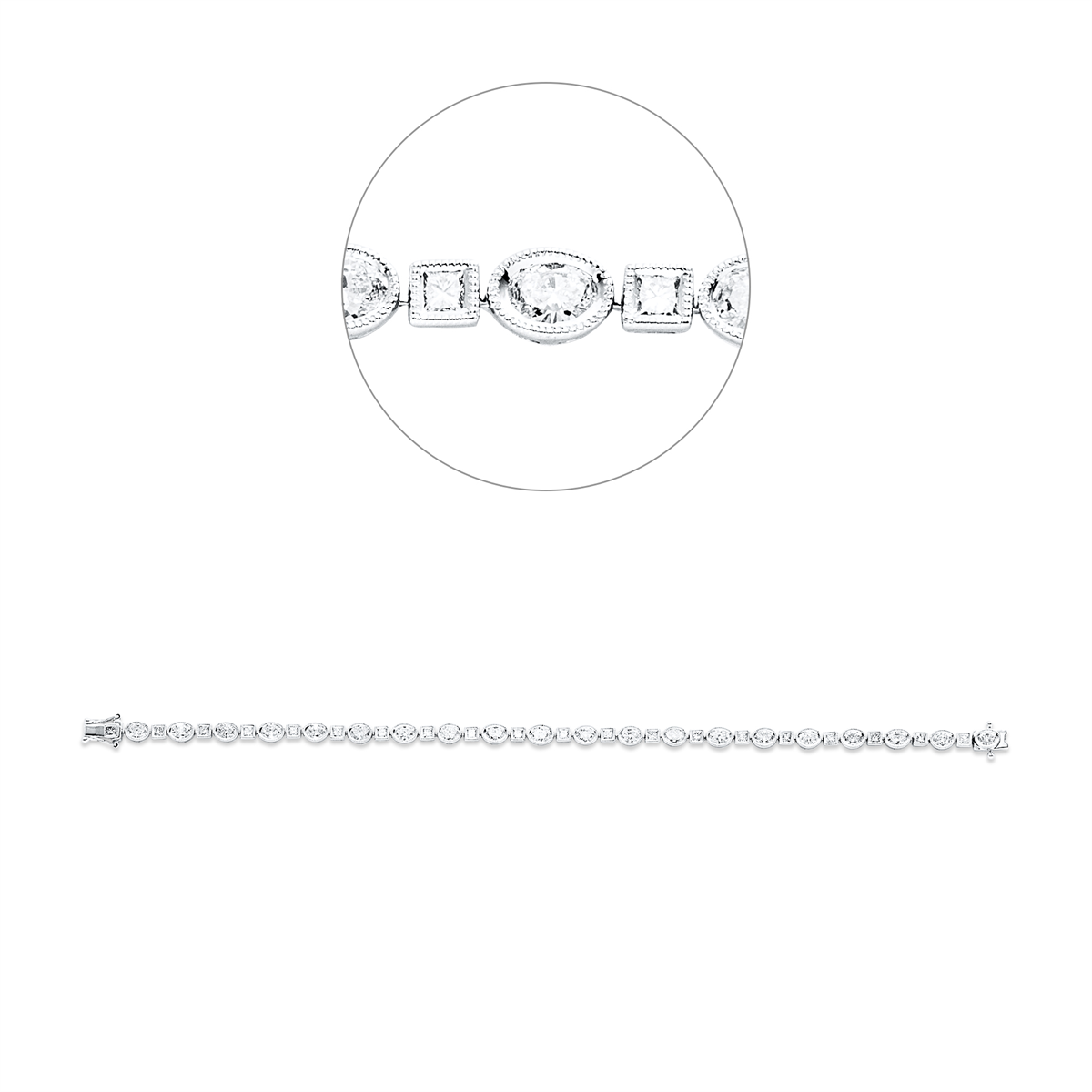 oval exclusive bracelet in white gold