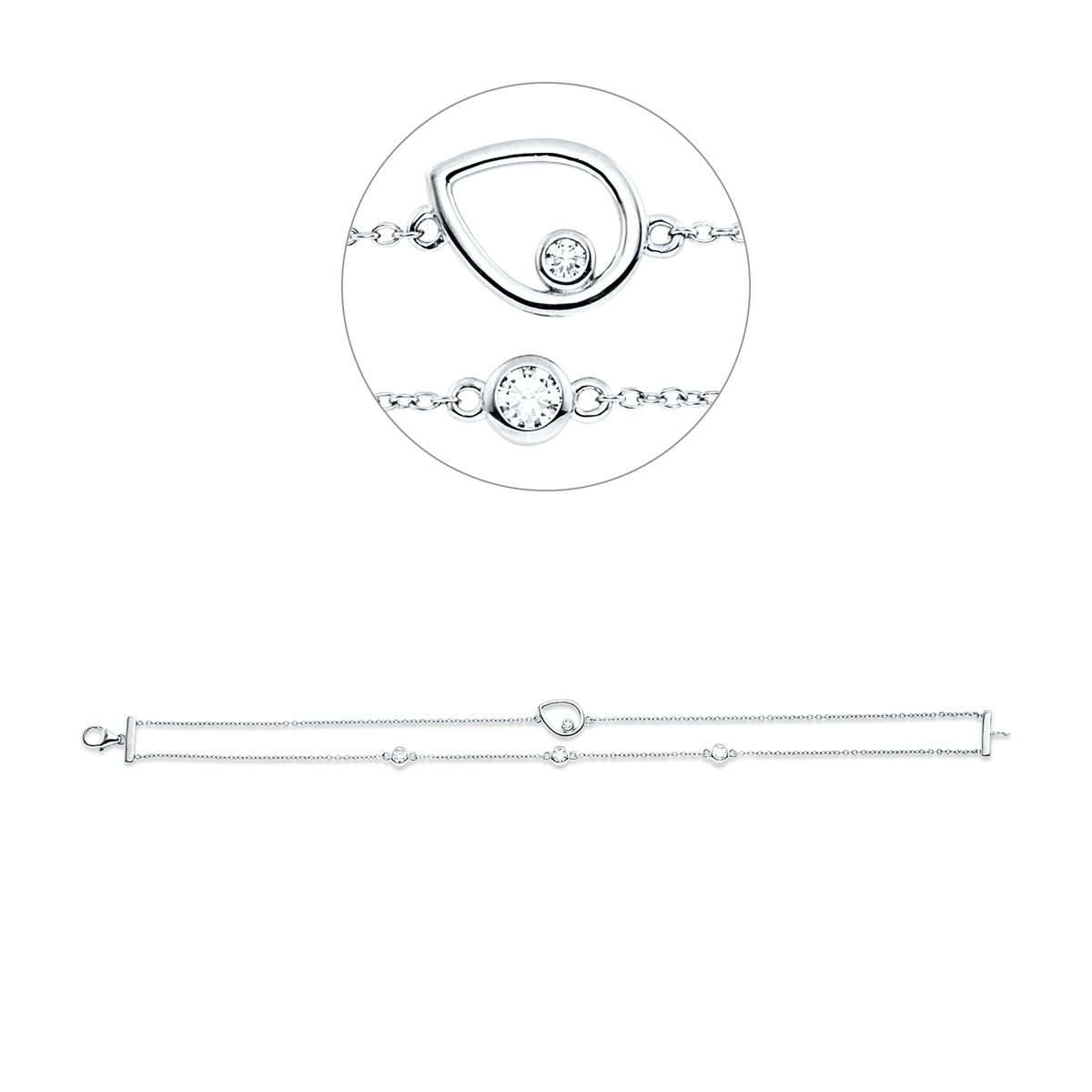 diamond full cut modern woman bracelet in white gold