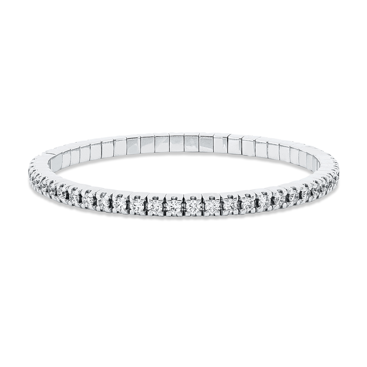 diamond full cut flex bracelet in white gold