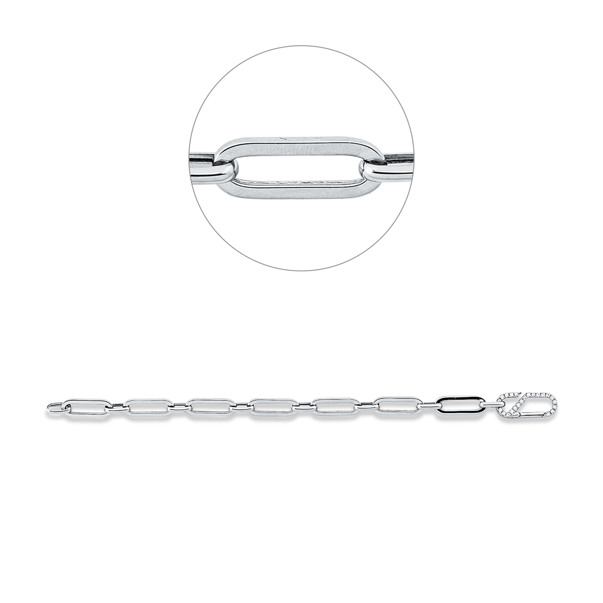 diamond full cut modern woman bracelet in white gold