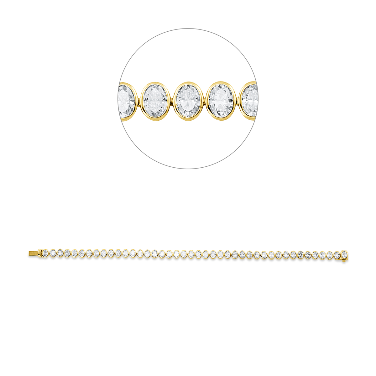 oval tennis bracelet bracelet in yellow gold