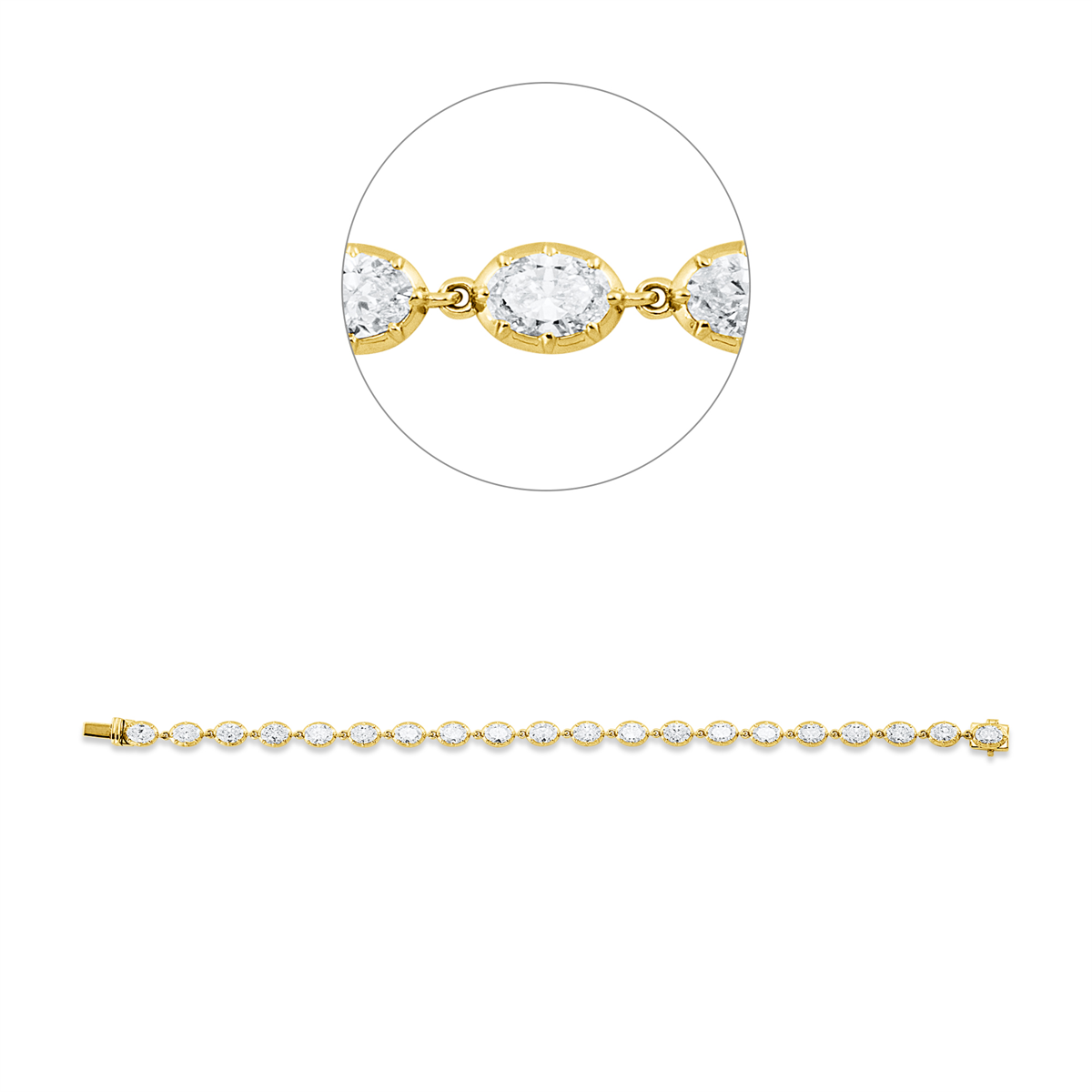 oval exclusive bracelet in yellow gold