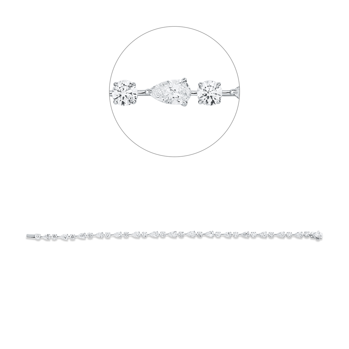 diamond full cut exclusive bracelet in white gold