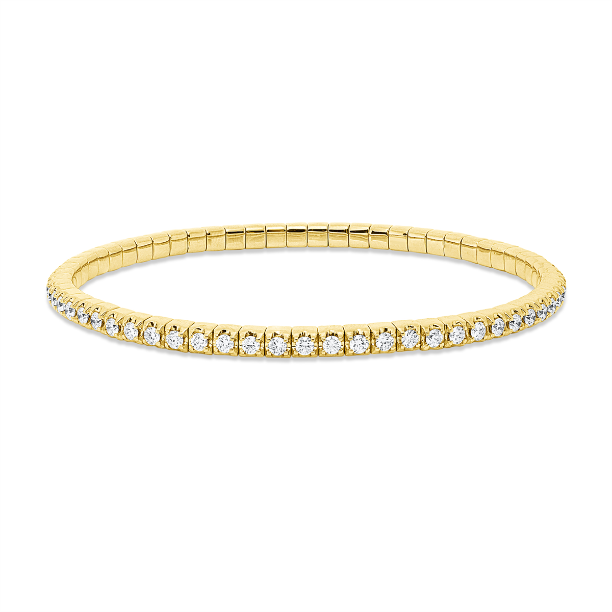 diamond full cut flex bracelet in yellow gold