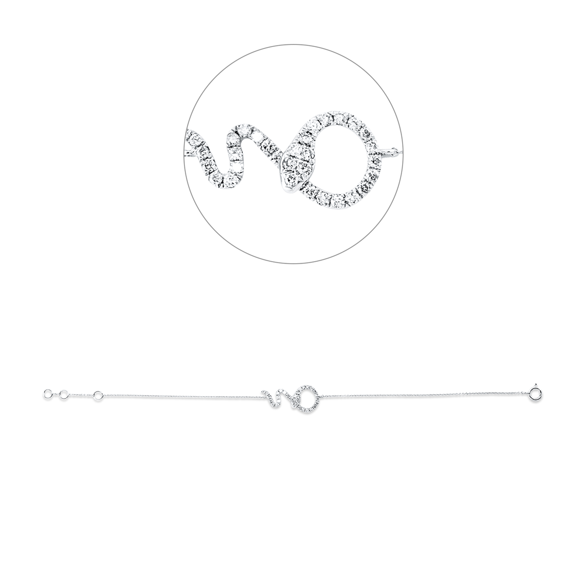 diamond full cut colored stone classic bracelet in white gold