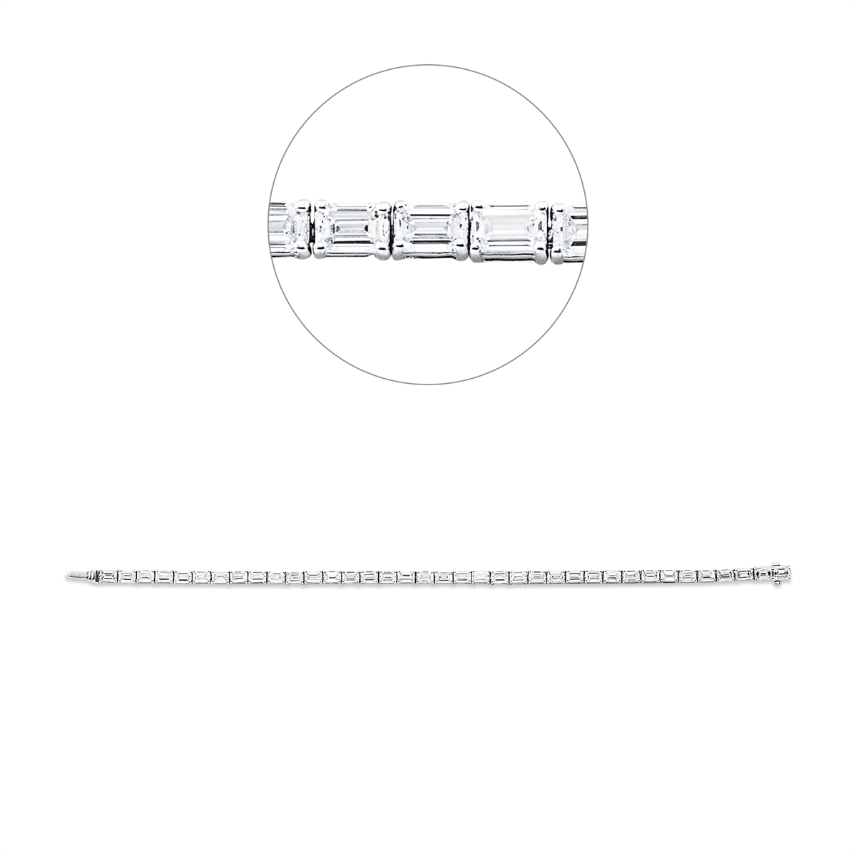 emerald cut exclusive bracelet in white gold