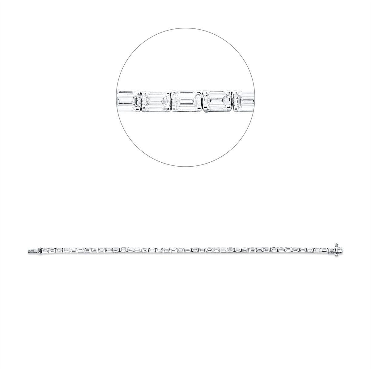 baguette exclusive bracelet in white gold