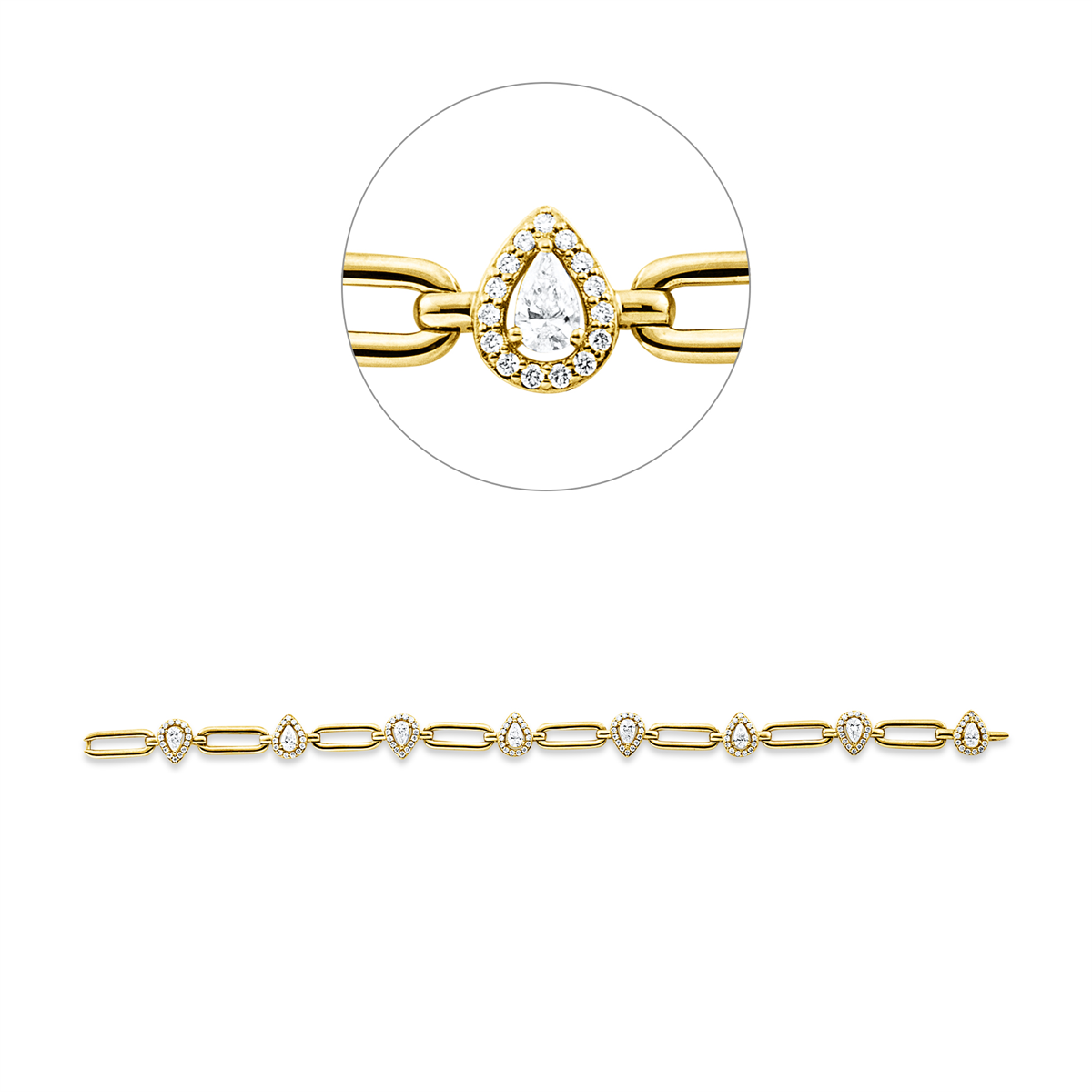 diamond full cut exclusive bracelet in yellow gold