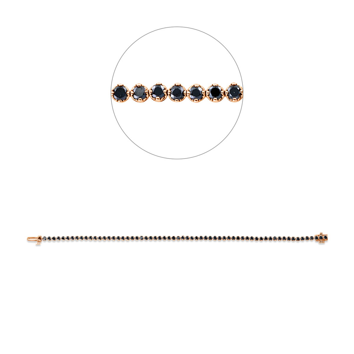 diamond full cut fancy colored diamond bracelet in red gold