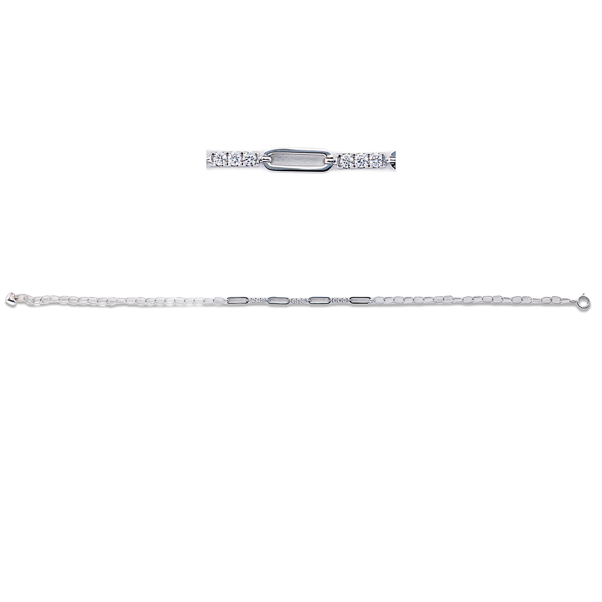 diamond full cut modern woman bracelet in white gold