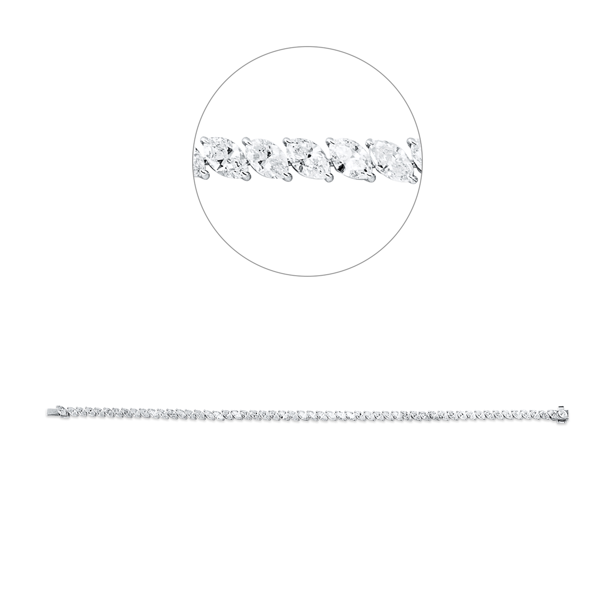 marquise exclusive bracelet in white gold