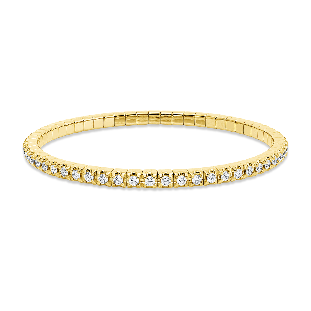 diamond full cut flex bracelet in yellow gold