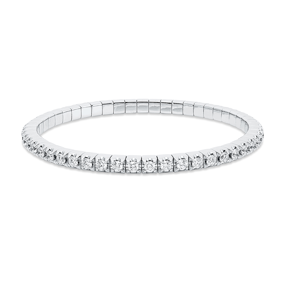 diamond full cut flex bracelet in white gold