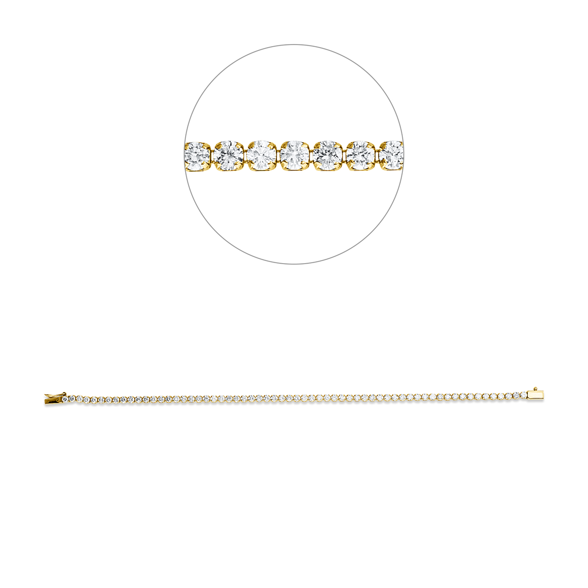 diamond full cut tennis bracelet bracelet in yellow gold