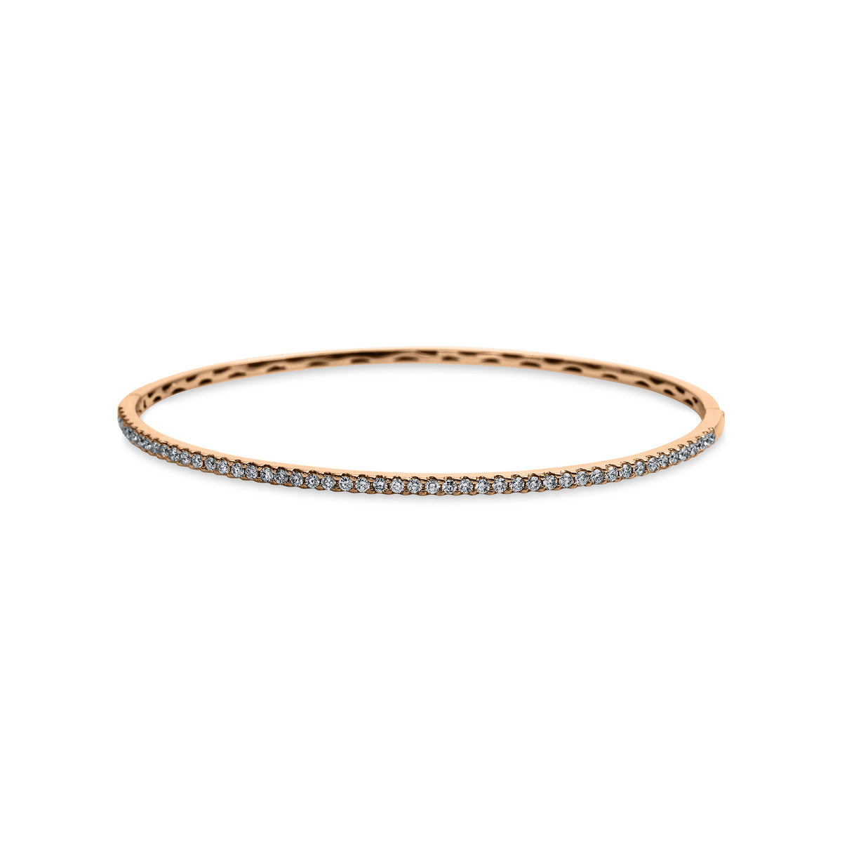 diamond full cut modern woman bangle in red gold
