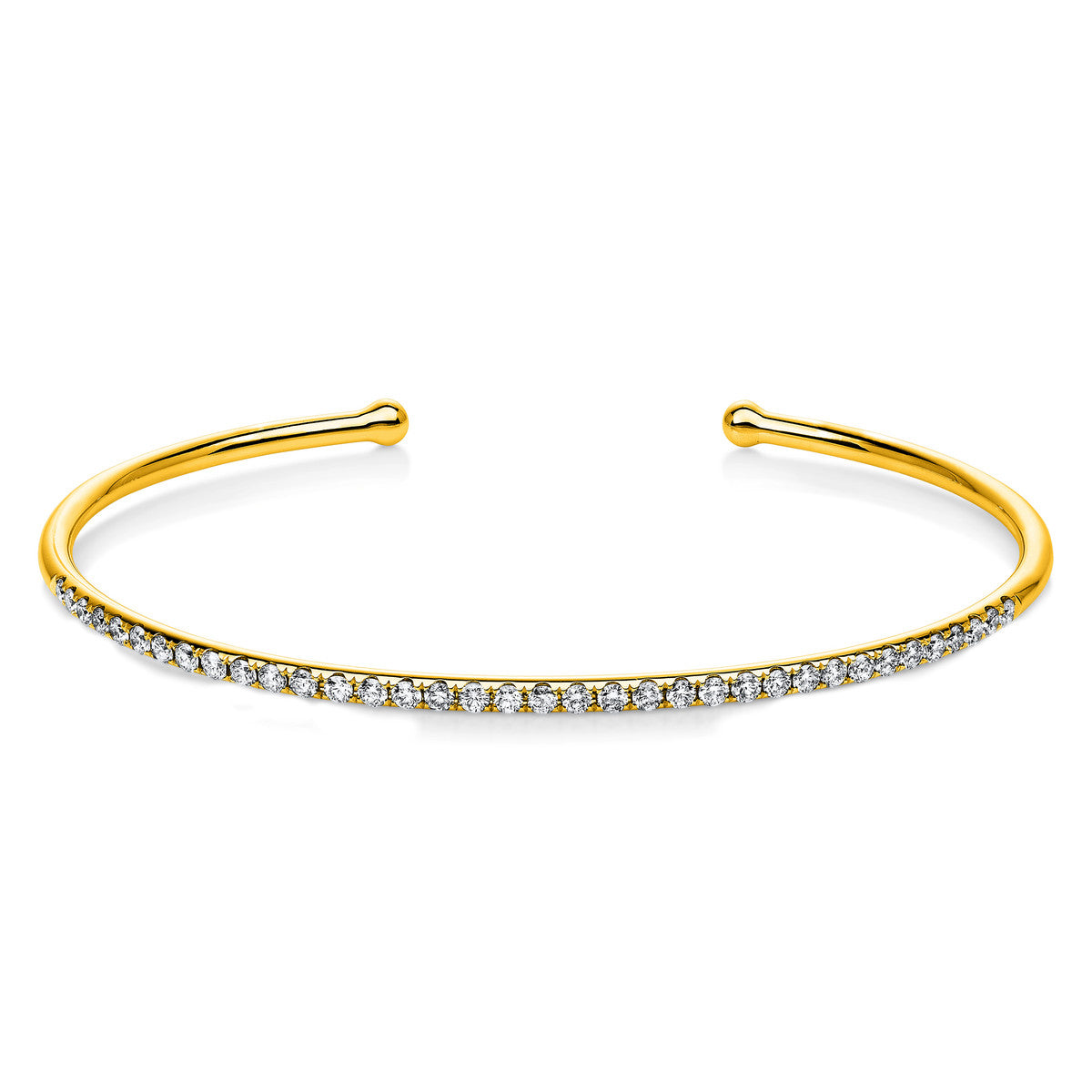 diamond full cut modern woman bangle in yellow gold