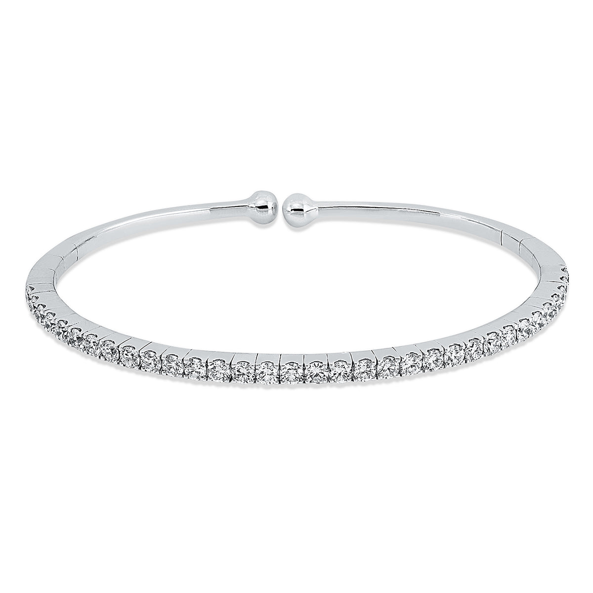 diamond full cut modern woman bangle in white gold