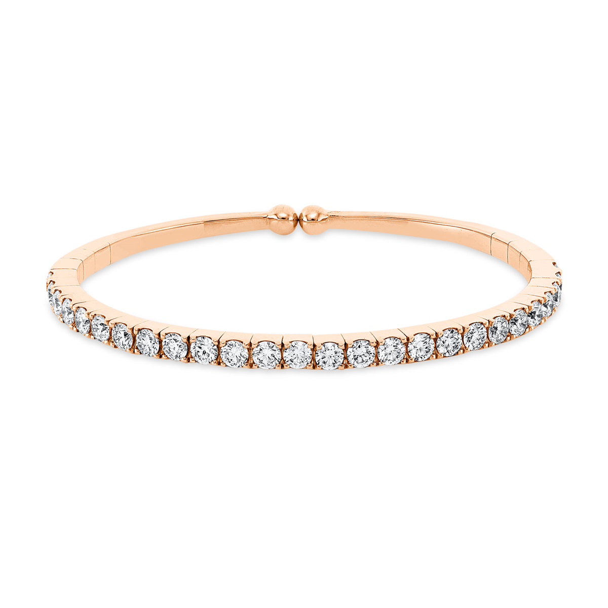 diamond full cut flex bangle in red gold