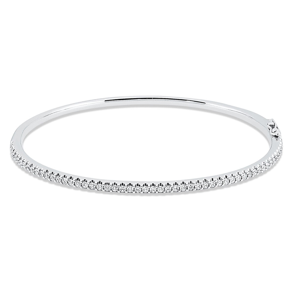 diamond full cut modern woman bangle in white gold