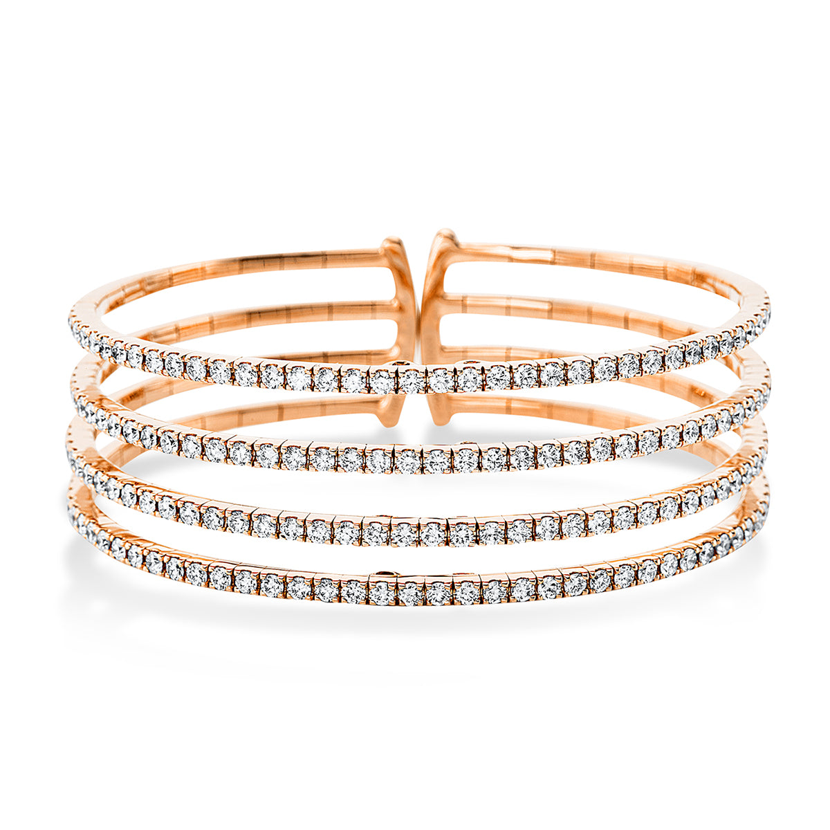 diamond full cut exclusive bangle in red gold