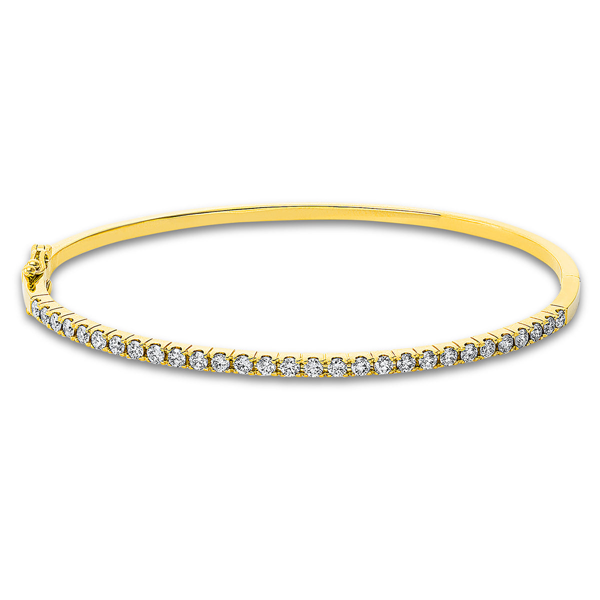 diamond full cut modern woman bangle in yellow gold / white gold