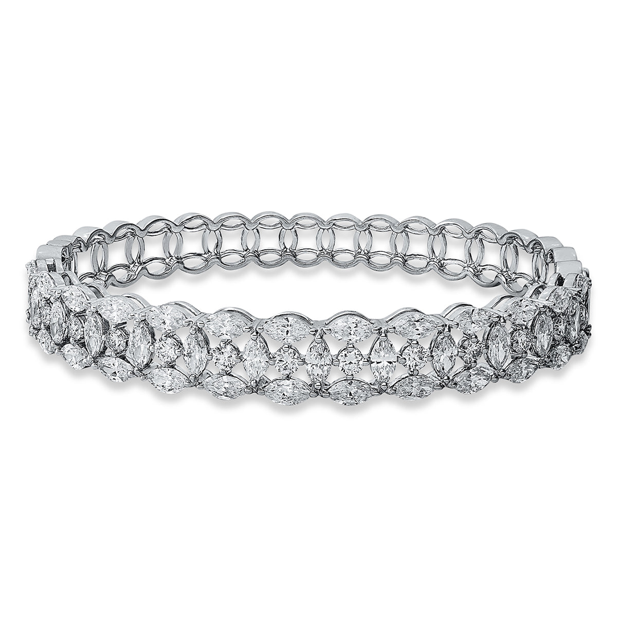 diamond full cut exclusive bangle in white gold