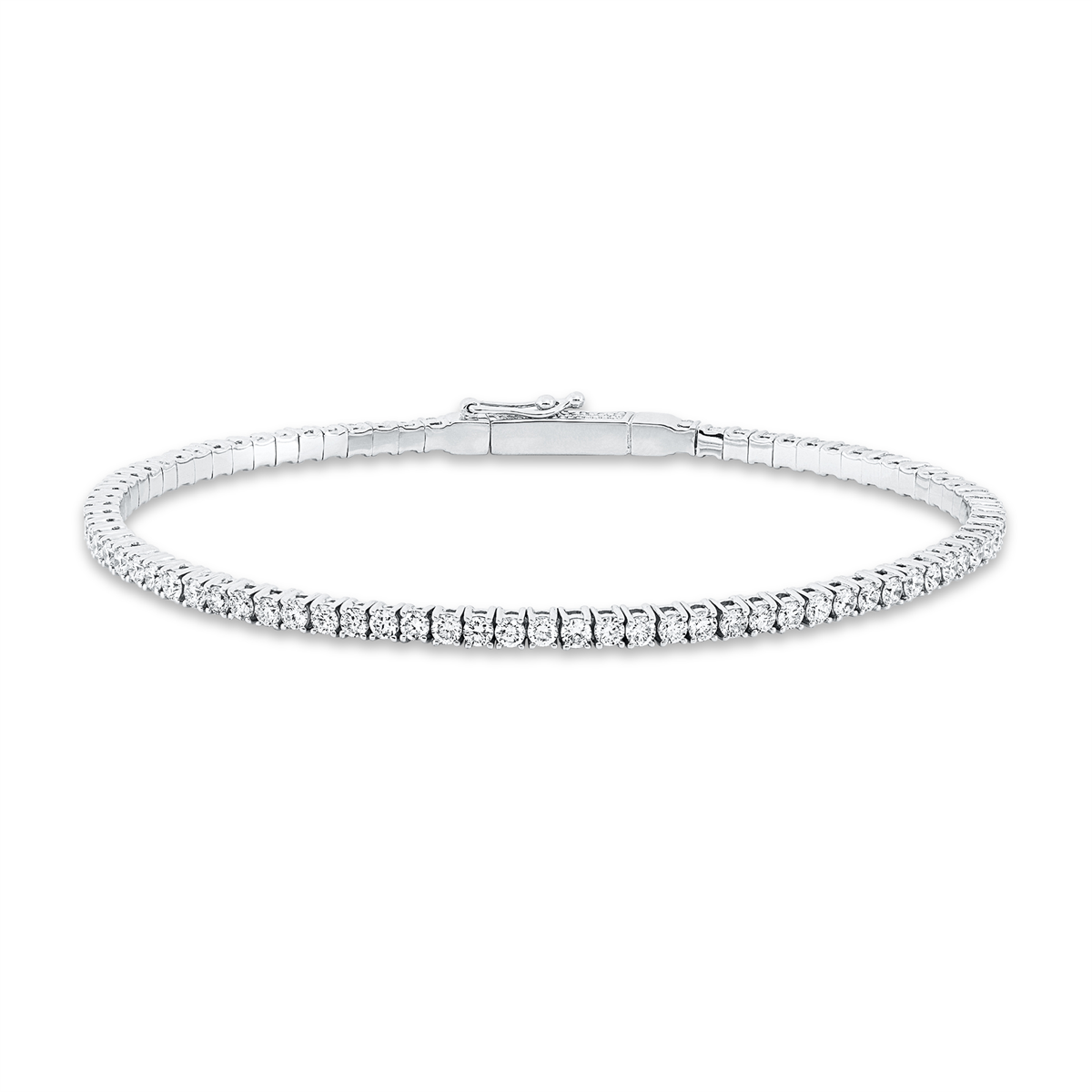diamond full cut flex bangle in white gold