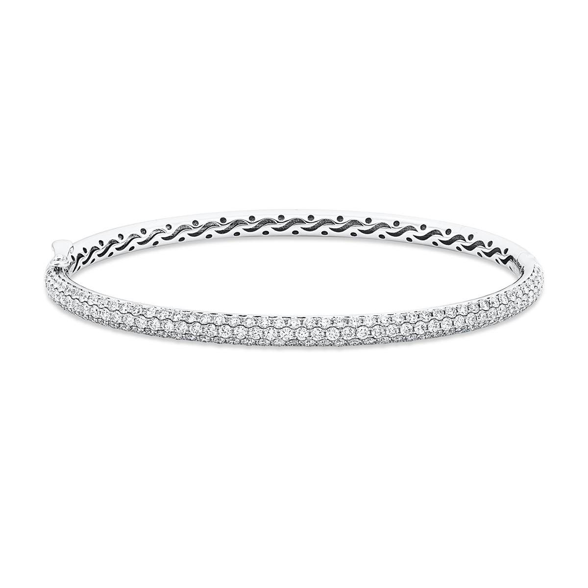 diamond full cut multi-stone bangle in white gold