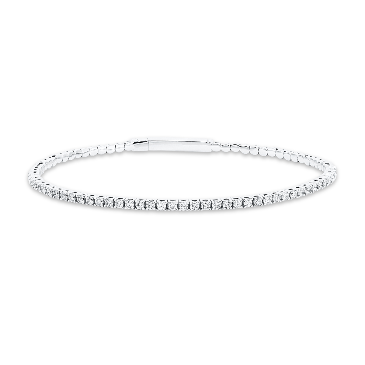 diamond full cut flex bangle in white gold
