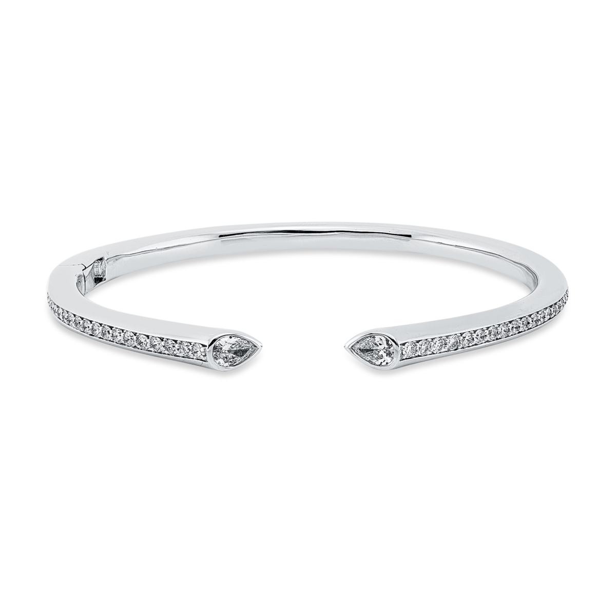 diamond full cut exclusive bangle in white gold