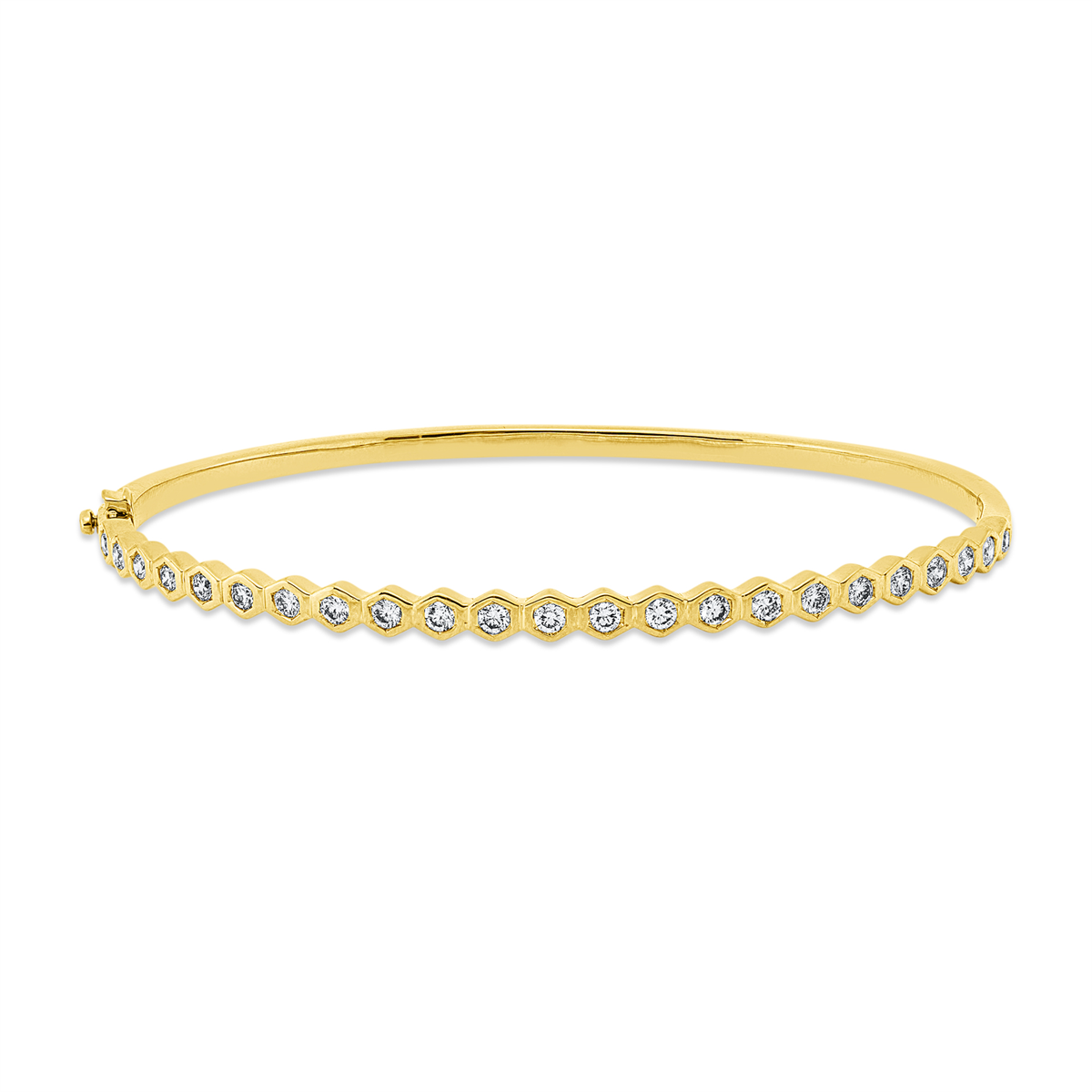 diamond full cut modern woman bangle in yellow gold / white gold