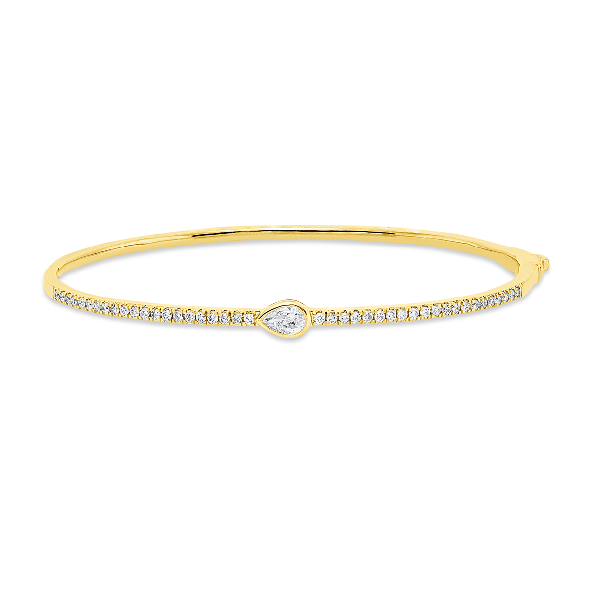 diamond full cut modern woman bangle in yellow gold