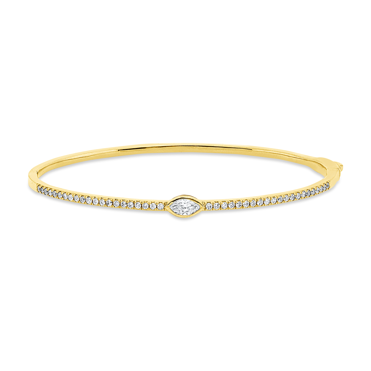 diamond full cut modern woman bangle in yellow gold