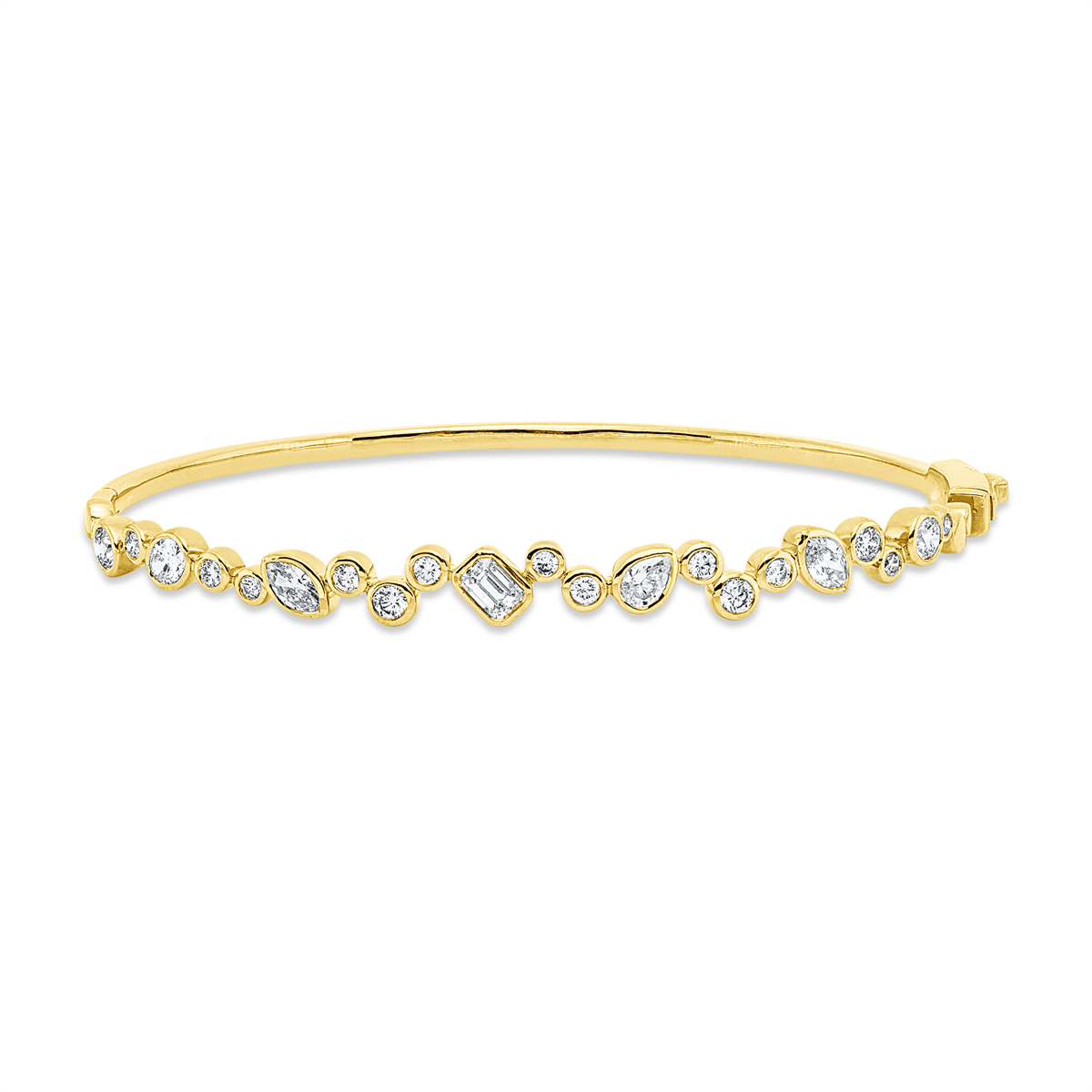 diamond full cut exclusive bangle in yellow gold