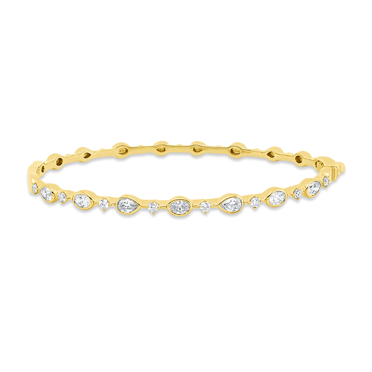 diamond full cut modern woman bangle in yellow gold