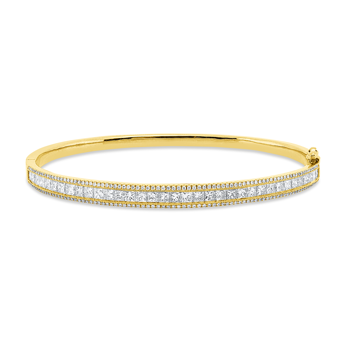diamond full cut exclusive bangle in yellow gold