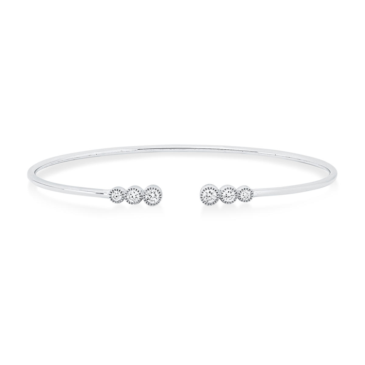 diamond full cut modern woman bangle in white gold