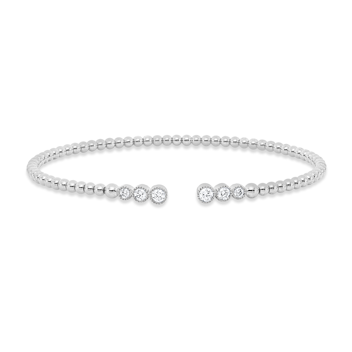diamond full cut modern woman bangle in white gold