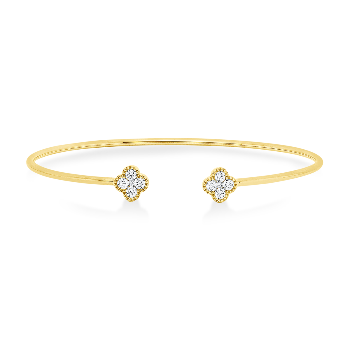 diamond full cut modern woman bangle in yellow gold