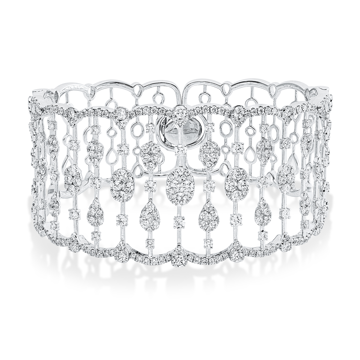 diamond full cut exclusive bangle in white gold
