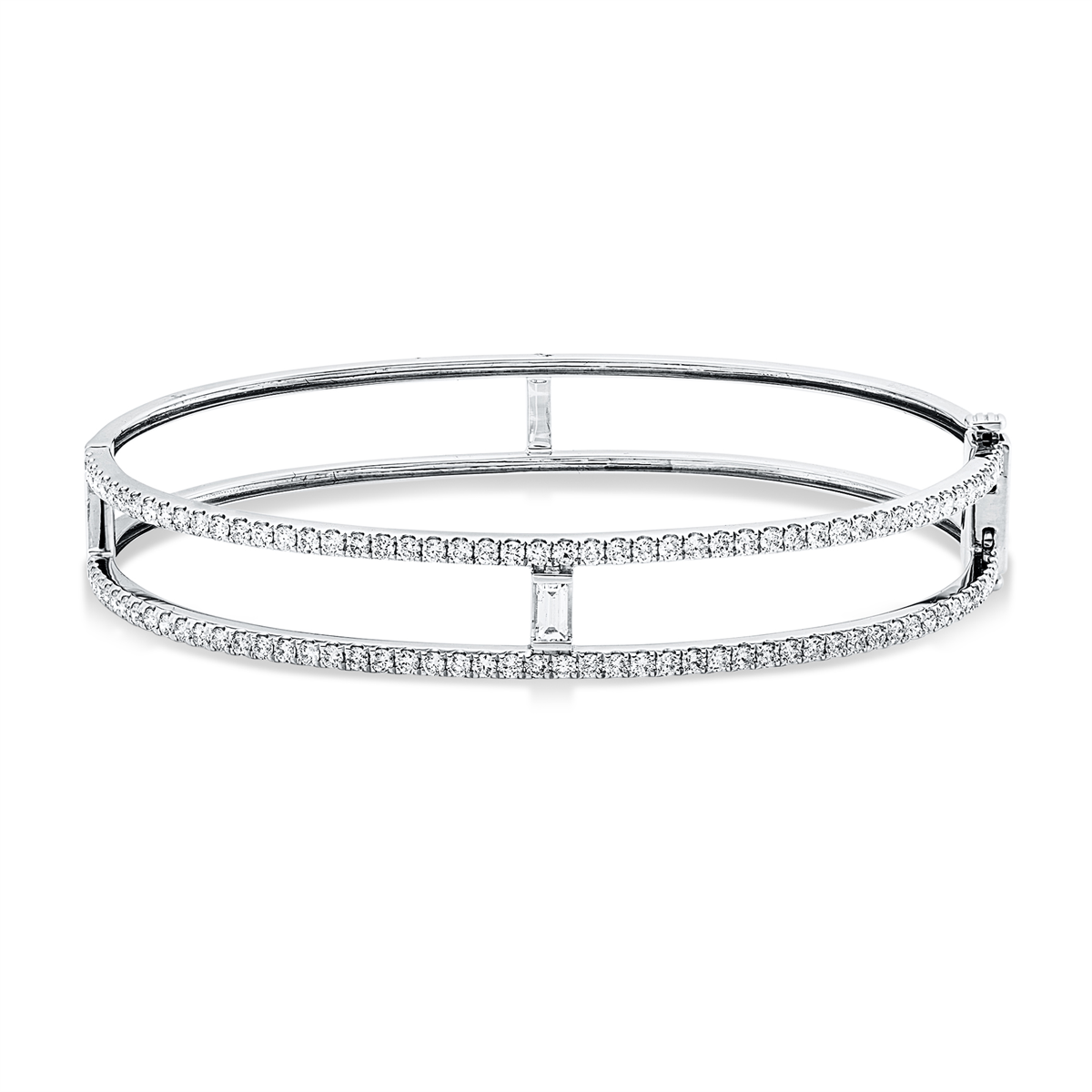 diamond full cut exclusive bangle in white gold