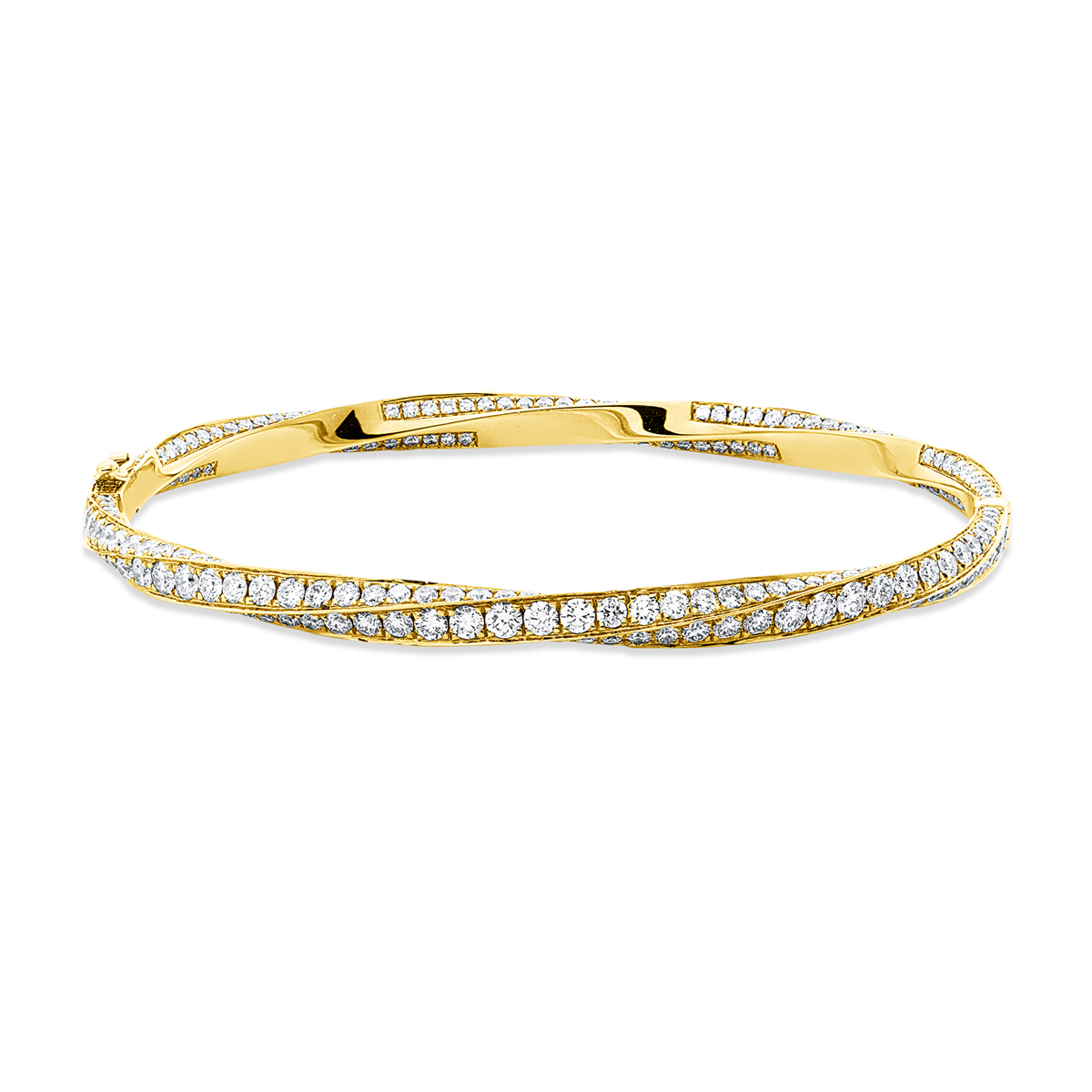 diamond full cut exclusive bangle in yellow gold