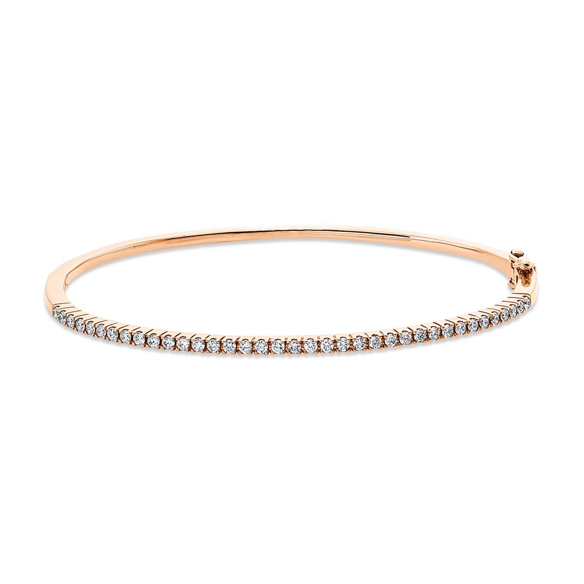 diamond full cut modern woman bangle in red gold / white gold