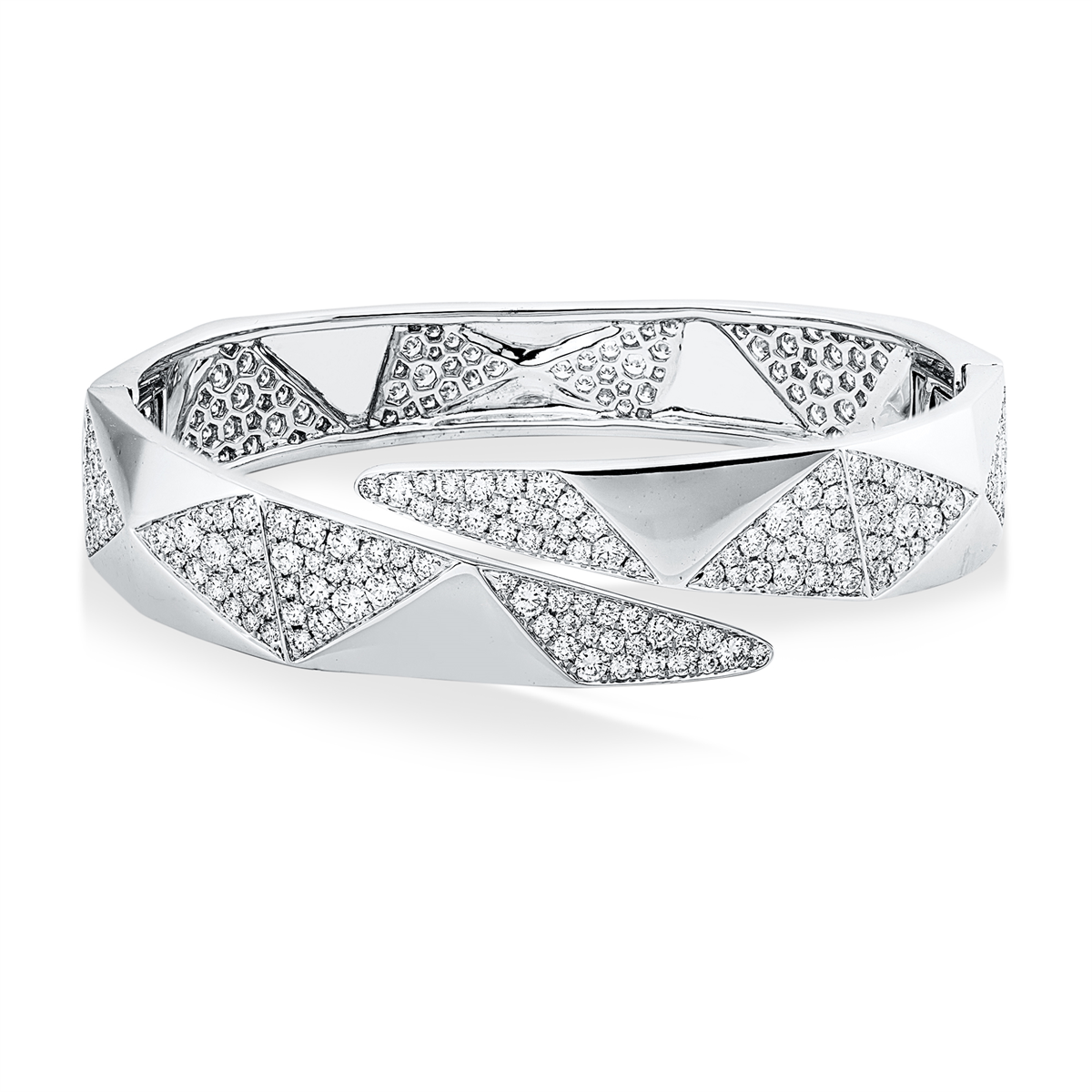 diamond full cut exclusive bangle in white gold