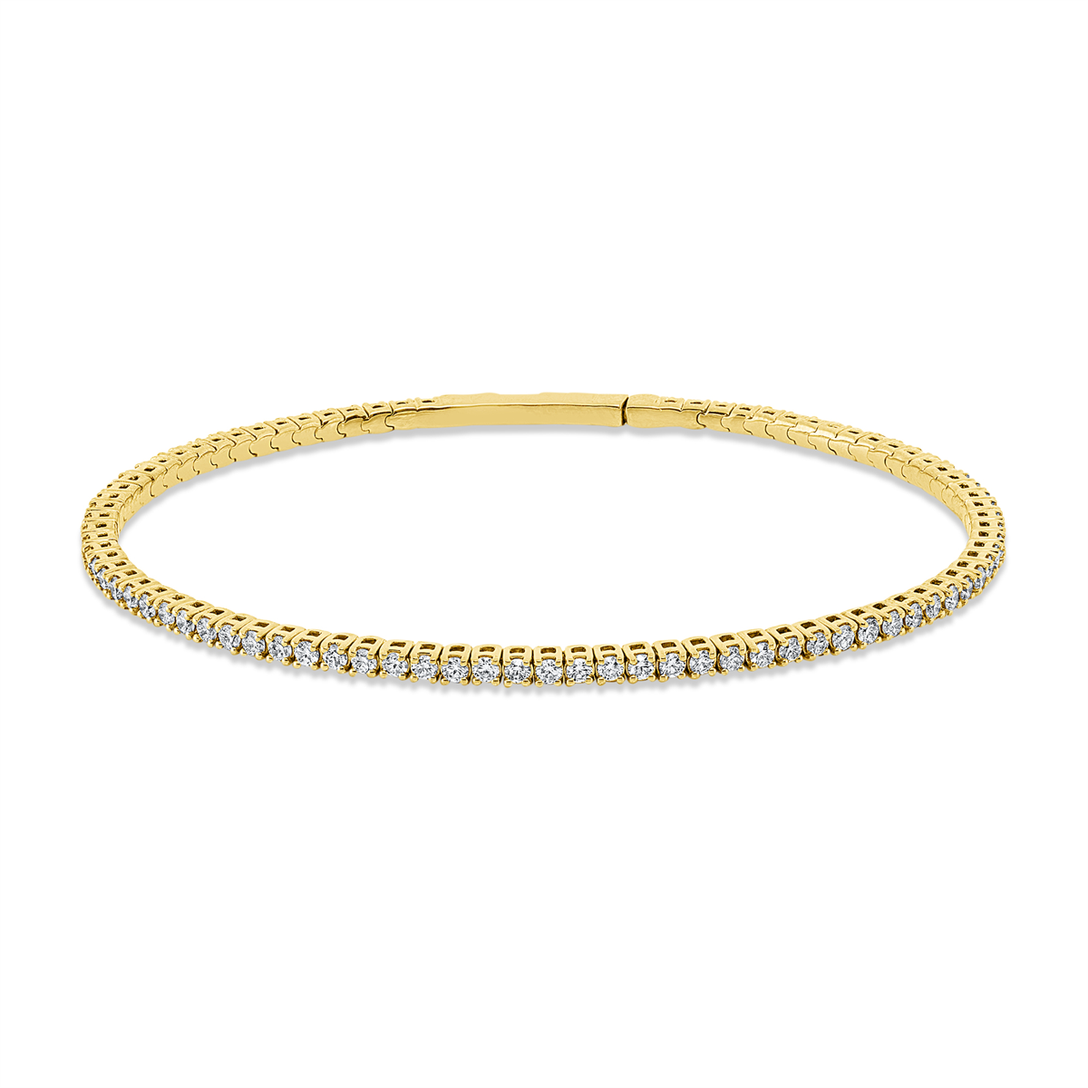 diamond full cut modern woman bangle in yellow gold