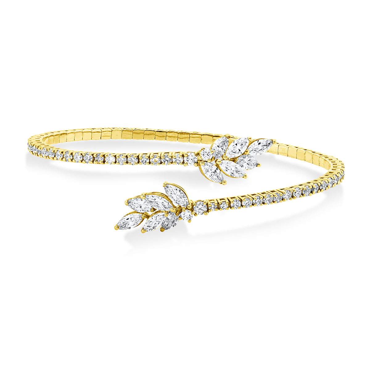 marquise exclusive bangle in yellow gold