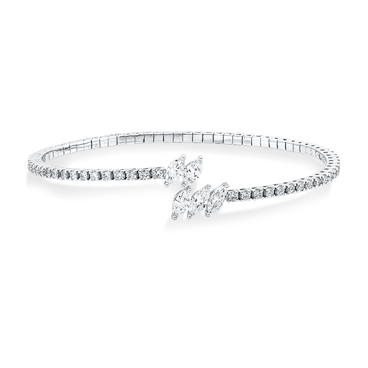 marquise exclusive bangle in white gold