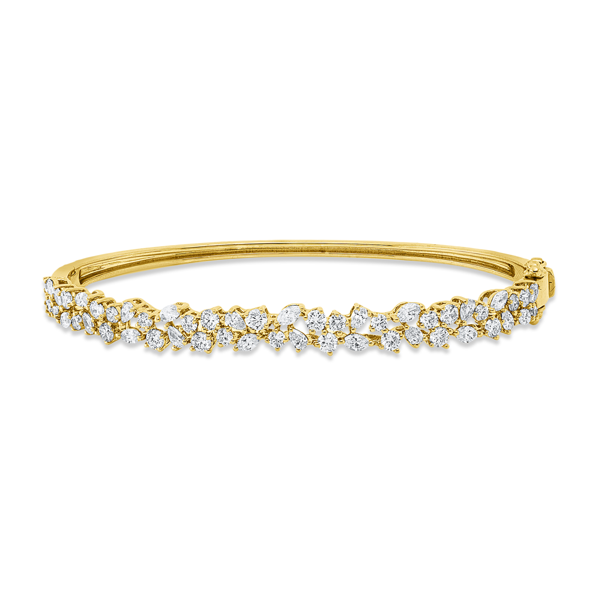 diamond full cut modern woman bangle in yellow gold