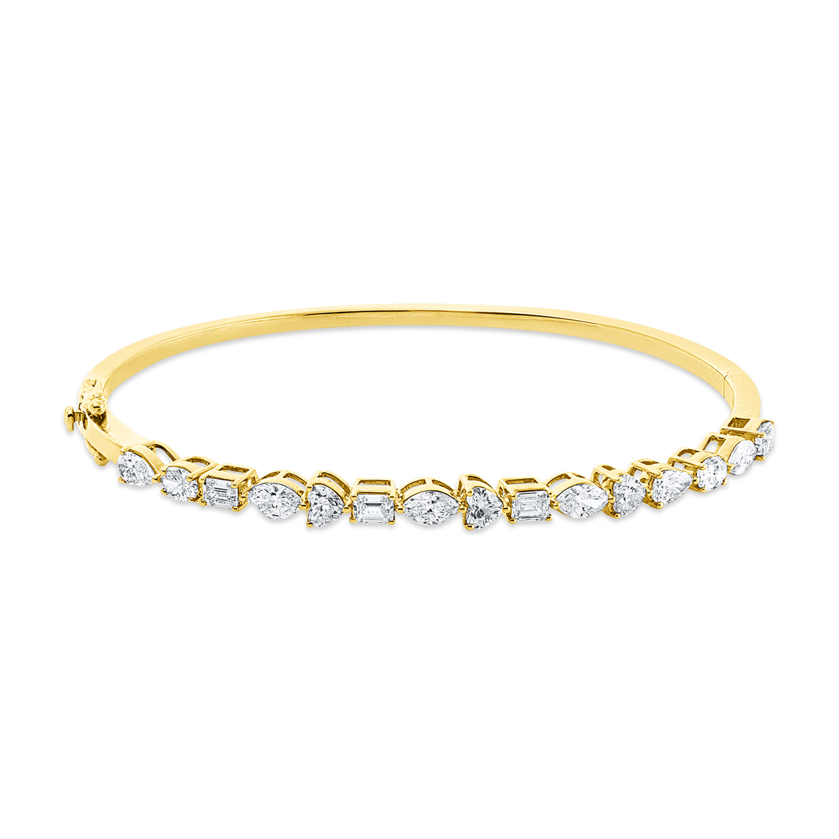 emerald cut exclusive bangle in yellow gold