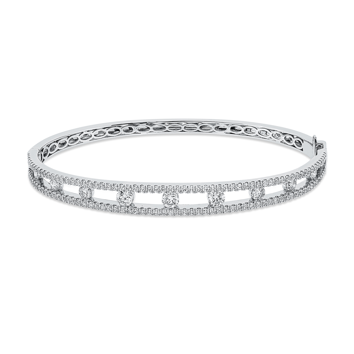 diamond full cut exclusive bangle in white gold